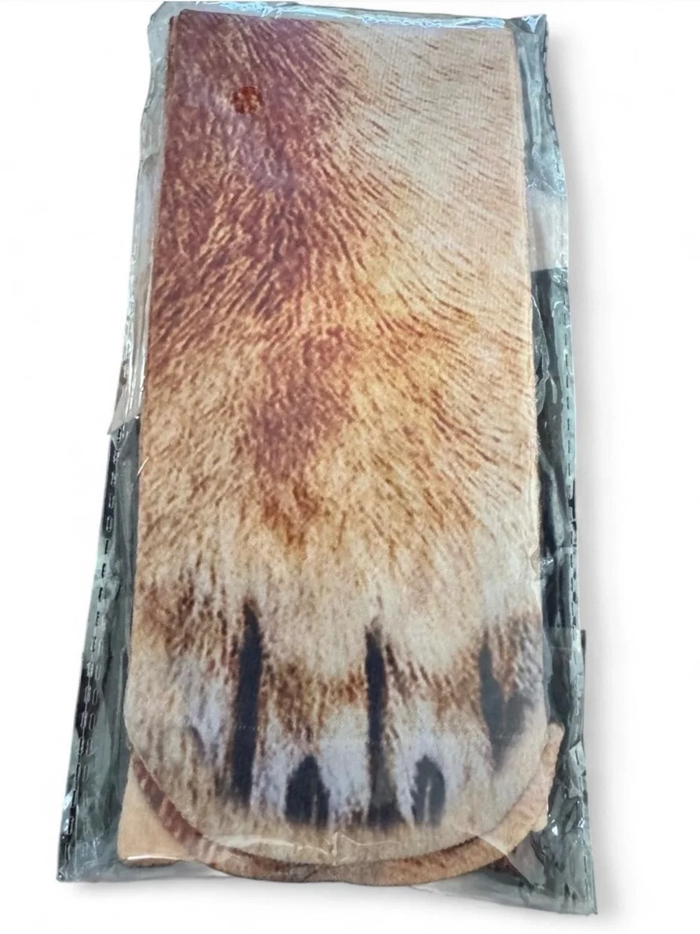 Casual Men’s Crew Socks with Dog Print - Brown/Tan